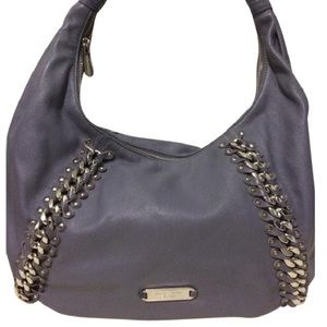 Michael Kors Studded Id Chain Lg Leather Hobo Bag